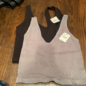 2 cropped free people tops size m-l. brand new with tags